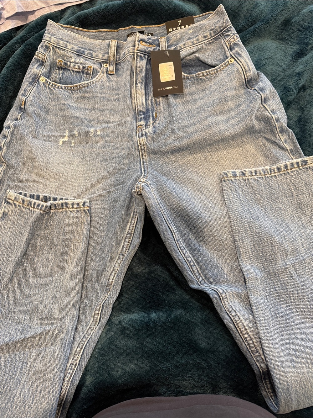 Fashion Nova Medium Wash High Rise Mom Jeans